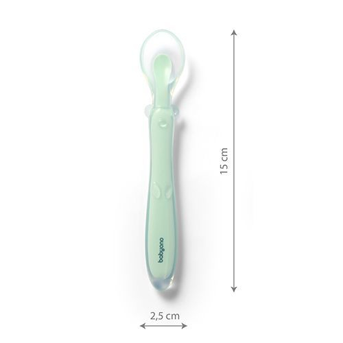 Lingurita flexibila din silicon pentru bebelusi BabyOno 785/02, Verde [3]