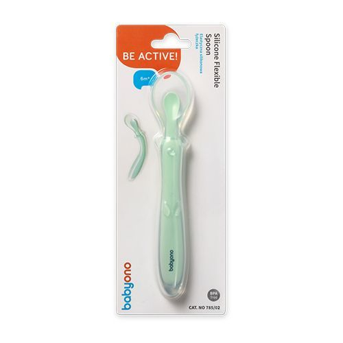 Lingurita flexibila din silicon pentru bebelusi BabyOno 785/02, Verde [4]