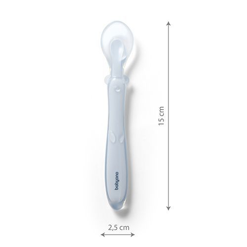 Lingurita flexibila din silicon pentru bebelusi BabyOno 785/01, Albastru [3]