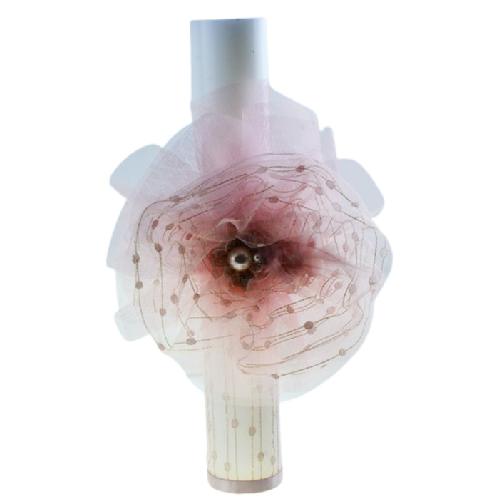 Lumanare din parafina, cu tulle, pentru botez, 35 x 5,5 cm, Mini Junior L1811R, Roz [1]