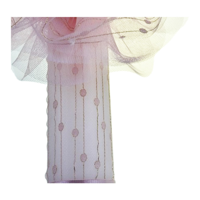 Lumanare din parafina, cu tulle, pentru botez, 35 x 5,5 cm, Mini Junior L1811R, Roz [3]