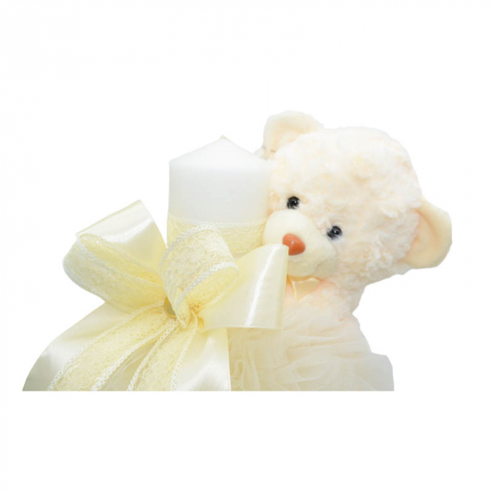 Lumanare eleganta pentru botez 32 x 18 cm Mini Bimbi 090323-CRR, Crem [3]