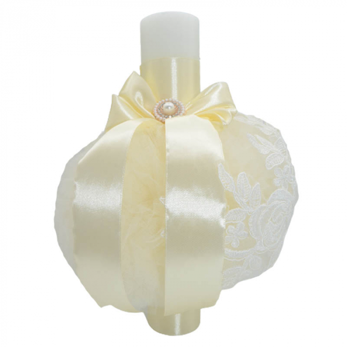 Lumanare eleganta pentru botez 32 x 18 cm Mini Bimbi 090323-CR, Crem [2]