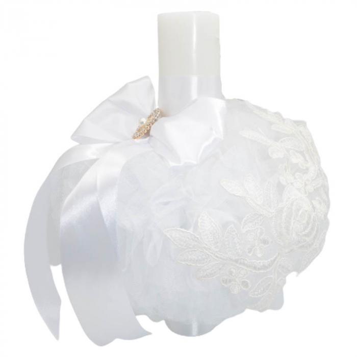 Lumanare eleganta pentru botez 32 x 18 cm Mini Bimbi 090323-AL, Alb [2]