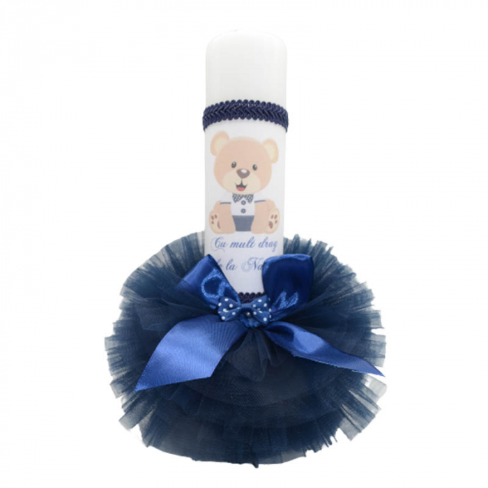 Lumanare pentru botez 32 x 21 cm Mini Bimbi LUM5512, Albastru [1]