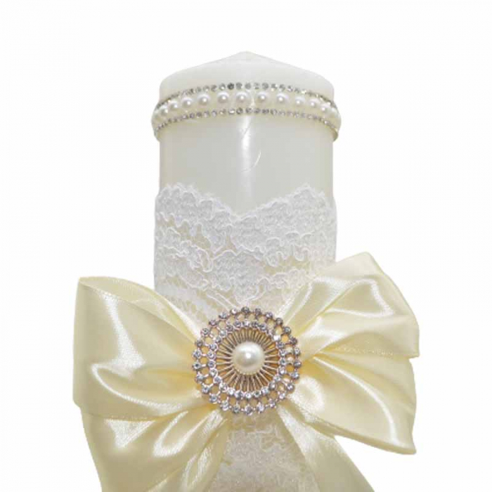Lumanare pentru botez 32 x 7 cm Mini Junior L030623-2, Crem [3]
