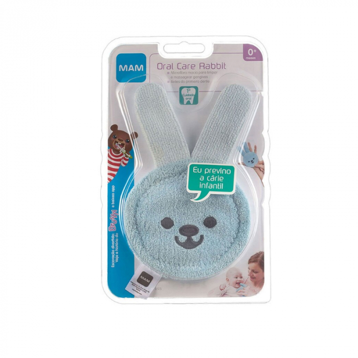 Manusa pentru masajul si curatarea gingiilor 0+ luni MAM Oral Care Rabbit 705663A, Albastru [4]