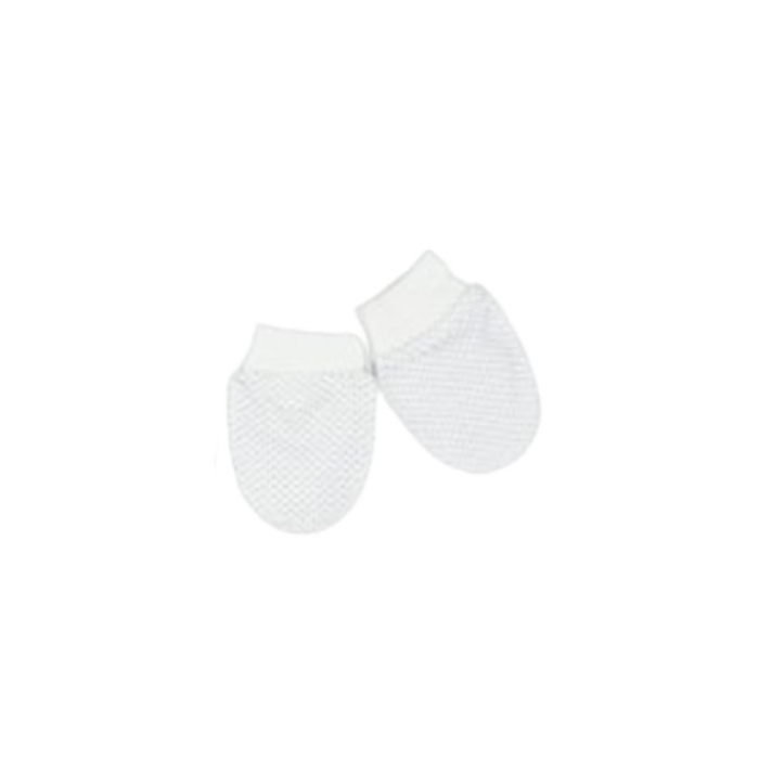 Manusi pentru nou-nascut, cu buline, Mini Junior MNS1408A, Alb [2]
