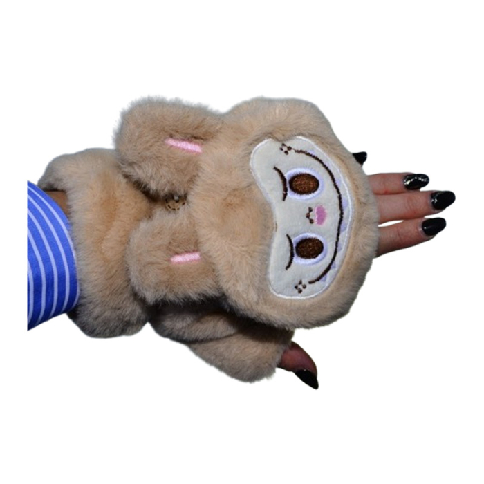 Manusi reversibile, din plus, model Labubu, pentru copii, Mini Junior MR3110M-1, Maro [3]