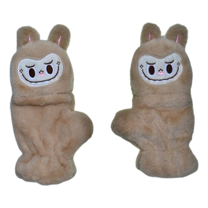 Manusi reversibile, din plus, model Labubu, pentru copii, Mini Junior MR3110M-1, Maro [1]