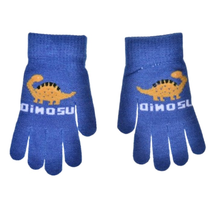 Manusi simple, cu dinozaur, pentru baieti, Mini Junior M3110A-3-4, Albastru [1]