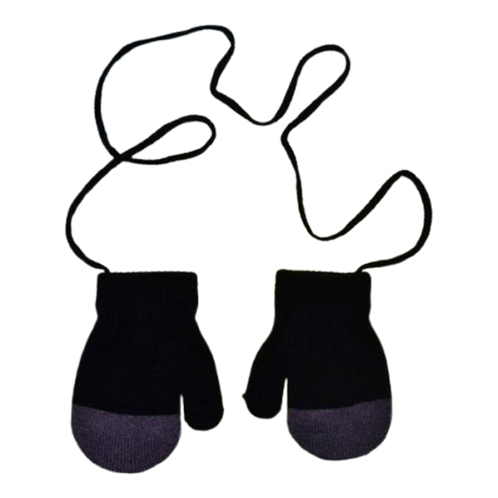 Manusi simple, cu snur pentru copii, Mini Junior MS3110-1, Negru [2]