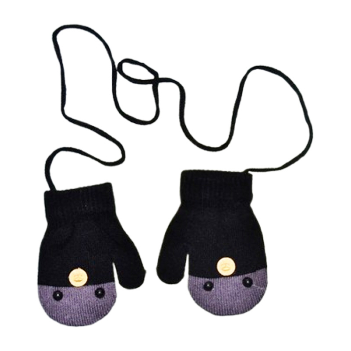 Manusi simple, cu snur pentru copii, Mini Junior MS3110-1, Negru [1]