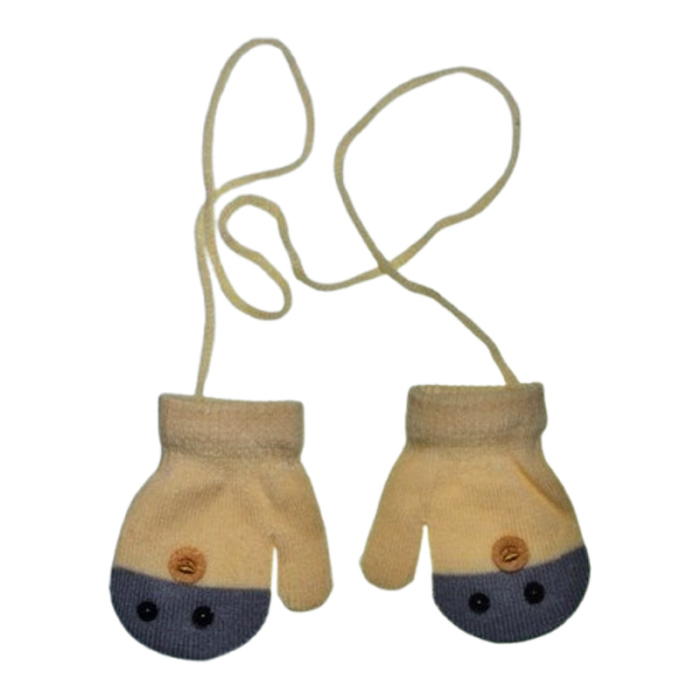 Manusi simple, cu snur, pentru copii, Mini Junior MS3110G-1, Galben [1]