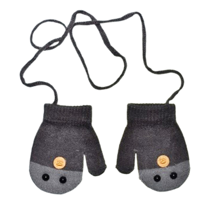 Manusi simple, cu snur pentru copii, Mini Junior MS3110G2-1, Gri [1]