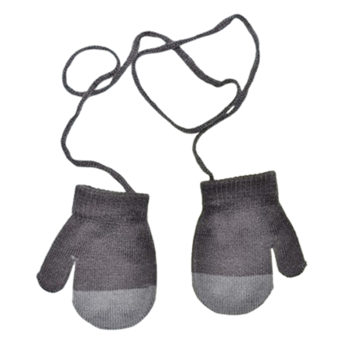 Manusi simple, cu snur pentru copii, Mini Junior MS3110G2-1, Gri [2]