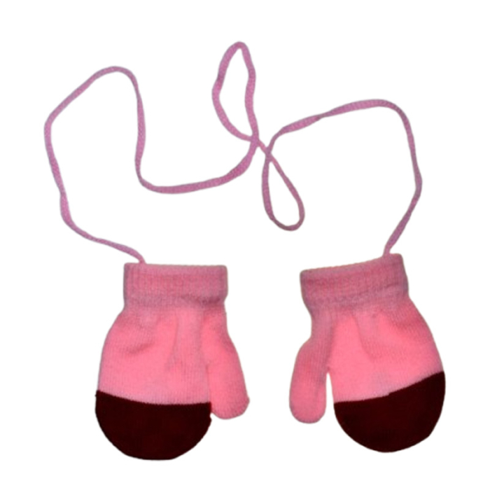 Manusi simple, cu snur, pentru copii, Mini Junior MS3110R-1, Roz [2]