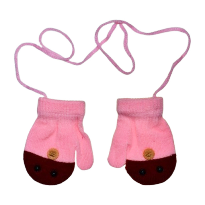 Manusi simple, cu snur, pentru copii, Mini Junior MS3110R-1, Roz [1]