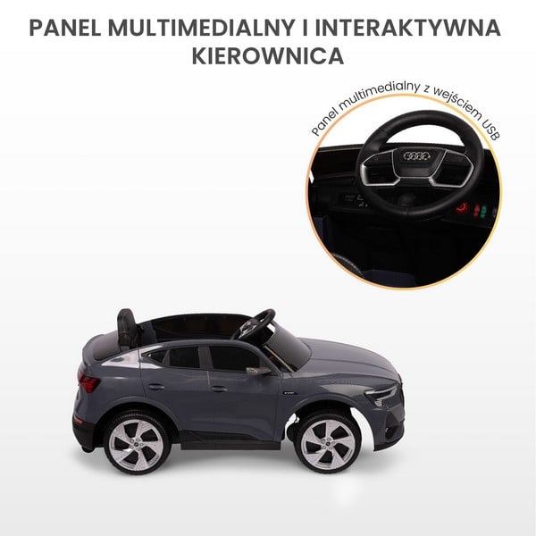 Masina electrica cu telecomanda pentru copii, Audi E-tron Sportback Toyz, 320896, Gri [7]