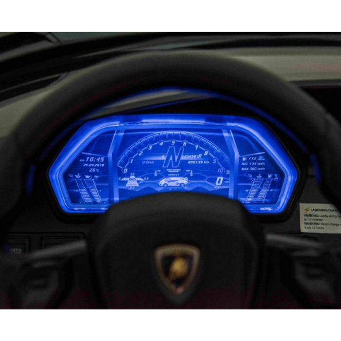 Masina electrica cu telecomanda pentru copii Toyz Lamborghini Aventador SVJ HL314, Alb [5]