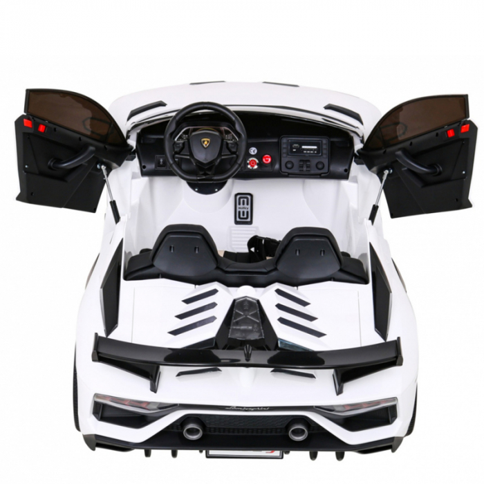 Masina electrica cu telecomanda pentru copii Toyz Lamborghini Aventador SVJ HL314, Alb [2]