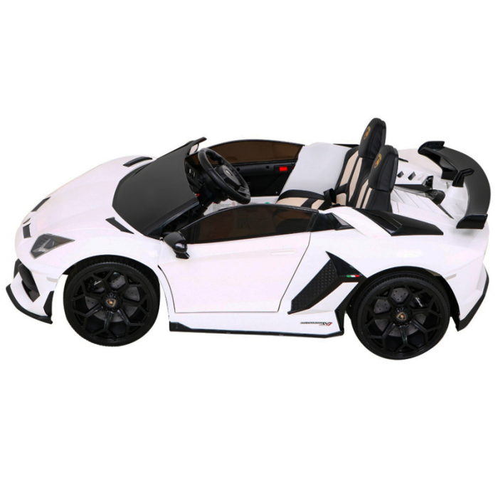 Masina electrica cu telecomanda pentru copii Toyz Lamborghini Aventador SVJ HL314, Alb [3]