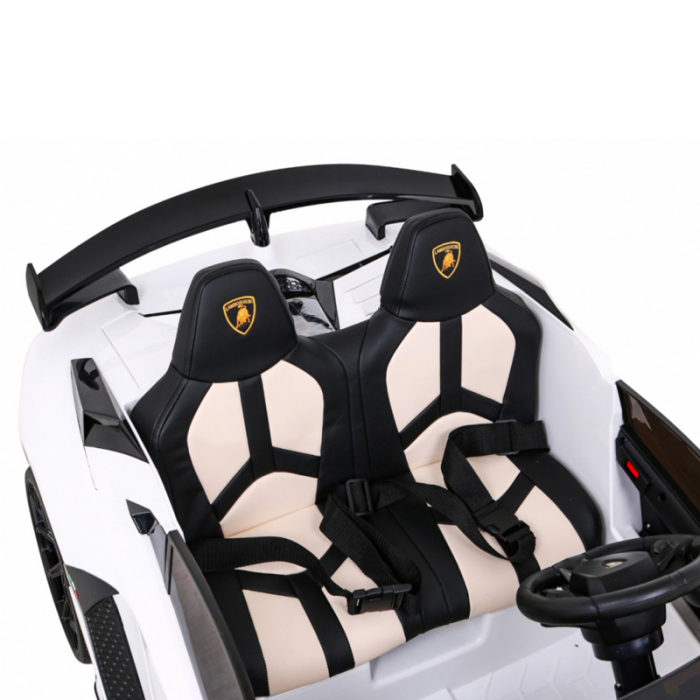 Masina electrica cu telecomanda pentru copii Toyz Lamborghini Aventador SVJ HL314, Alb [4]