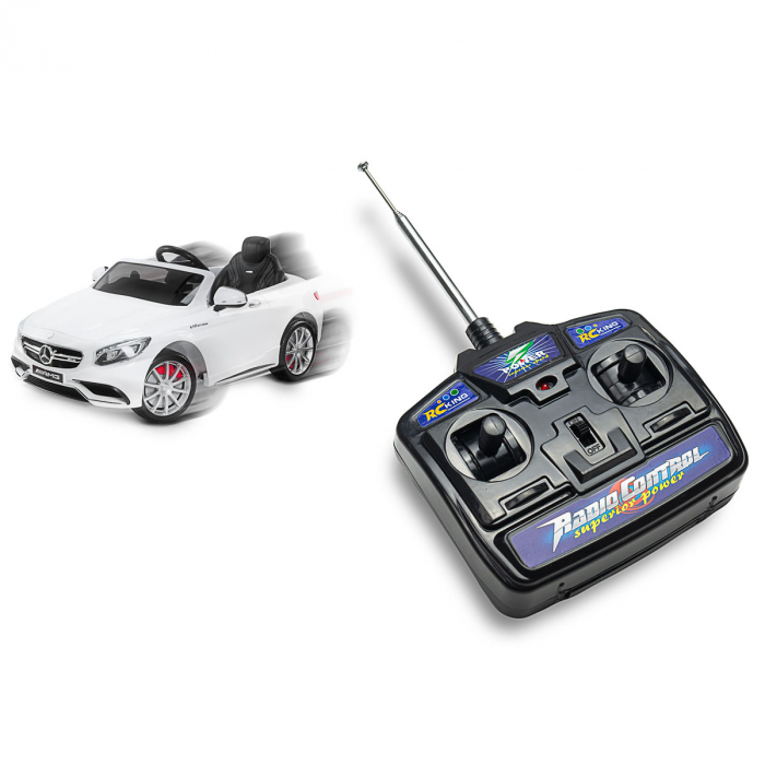 Masina electrica cu telecomanda pentru copii Toyz Mercedes Benz S63 AMG HL169, Alb [2]