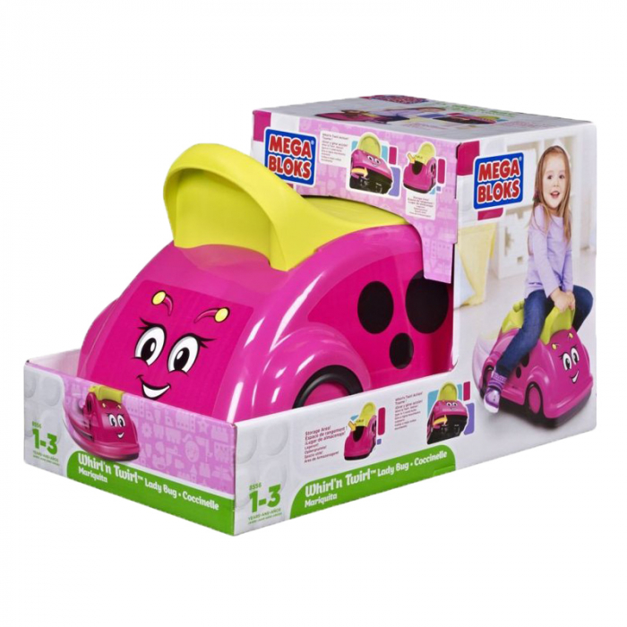 Masinuta actionata cu picioarele pentru copii Mega Bloks 8538RZ, Roz [8]