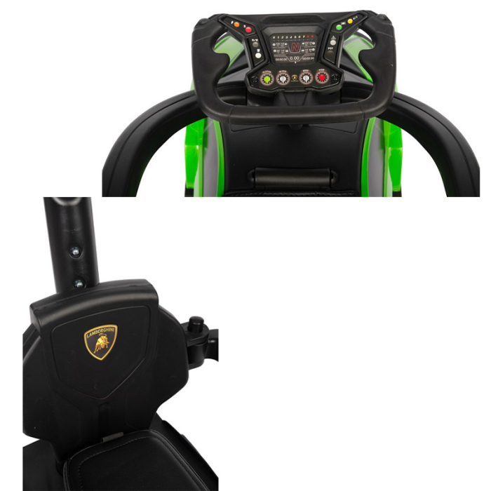 Masinuta copii, 3 in 1, cu maner de impins pentru parinti si bara de protectie, Lamborghini Essenza Toyz, 390116, Verde [5]