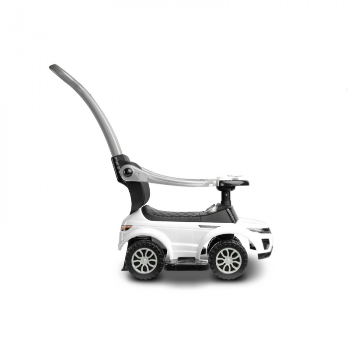 Masinuta copii 3 in 1, cu melodii, maner de impins pentru parinti si bara de protectie Toyz Sport Car 390031, Alb [3]