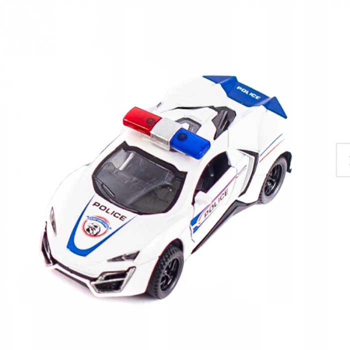 Masinuta de politie pentru baieti Midex 610710-AL, Alb [1]