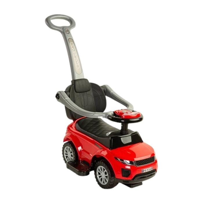 Masinuta copii, 3 in 1, cu maner de impins pentru parinti si bara de protectie, Sport Car Toyz, 390024, Rosu [1]