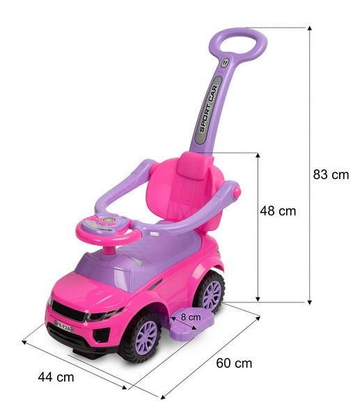 Masinuta pentru copii 3 in 1 Toyz Sport Car, 25781, Roz [9]