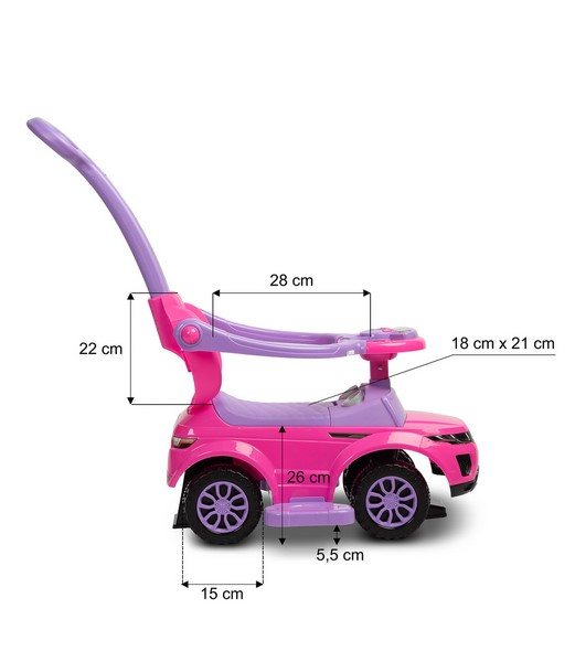 Masinuta pentru copii 3 in 1 Toyz Sport Car, 25781, Roz [8]