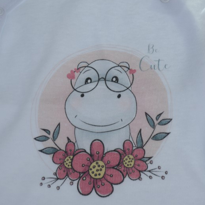 Body cu maneca scurta pentru fete Mini Bimbi MNN-2, Alb [3]