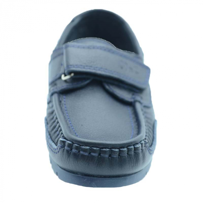Mocasini din piele pentru baieti Mini Junior SO-05-30, Bleumarin [2]