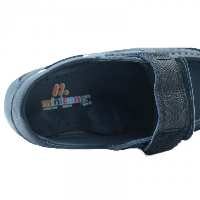 Mocasini din piele pentru baieti Mini Junior SO-05-30, Bleumarin [3]