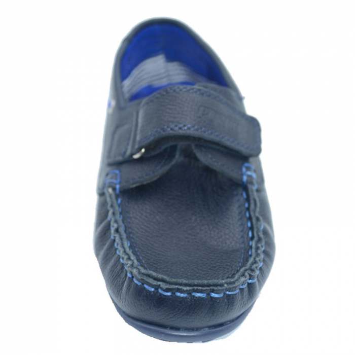Mocasini din piele pentru baieti Ponki PKI3-B-31, Bleumarin [3]