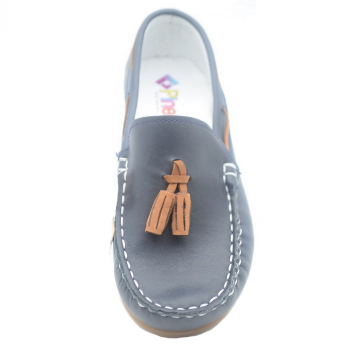 Mocasini ortopedici din piele pentru baieti Pine Kids PNK1-31, Bleumarin [2]