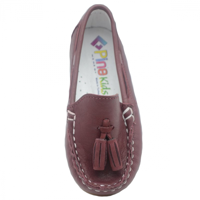 Mocasini ortopedici din piele pentru baieti Pine Kids PNK7-21, Visiniu [2]