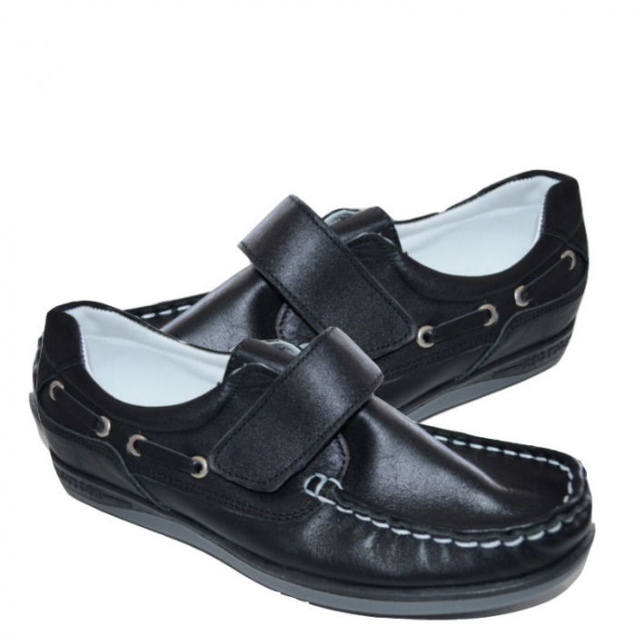 Mocasini ortopedici din piele pentru baieti Pinky Pinky PPKB4-32, Negru [2]