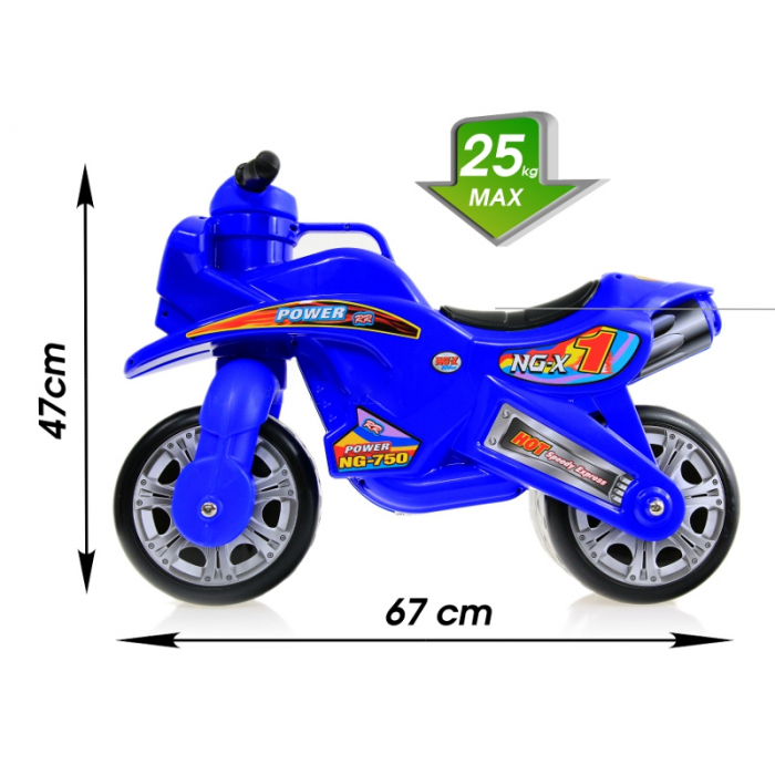 Motocicleta fara pedale pentru copii Midex NG-X MB1-826739-A, Albastru [2]