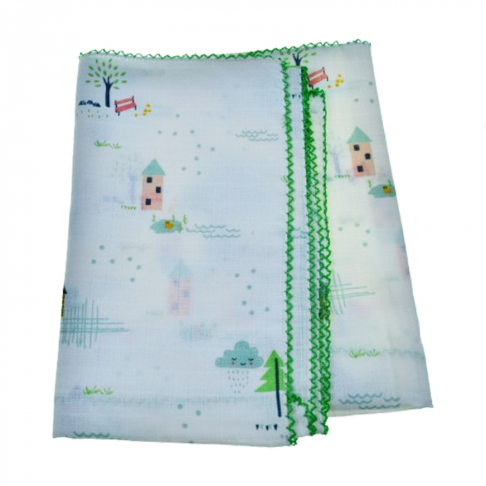 Muselina multifunctionala ideala pentru infasat 80 X 80 cm Mini Junior MSL-2, Alb [3]