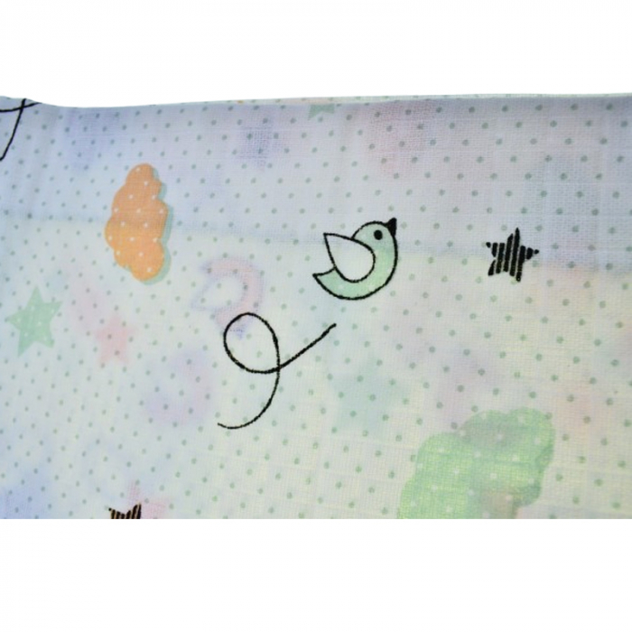 Muselina multifunctionala ideala pentru infasat 80 X 80 cm Mini Junior MSL-4, Alb [2]