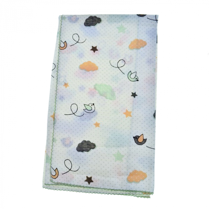 Muselina multifunctionala ideala pentru infasat 80 X 80 cm Mini Junior MSL-4, Alb [1]