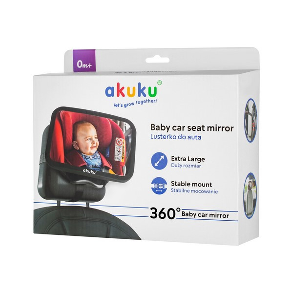 Oglinda auto 360°, pentru observarea copilului, Akuku, A0646, Negru [9]