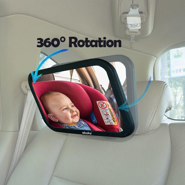 Oglinda auto 360°, pentru observarea copilului, Akuku, A0646, Negru [7]