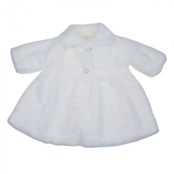 Palton din blanita artificiala pentru fete Mini Junior PLT-MJ3, Alb [1]