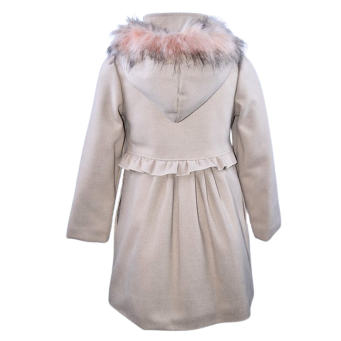 Palton elegant cu gentuta, pentru fete, Mini Junior PLT2810C-134, Crem [2]